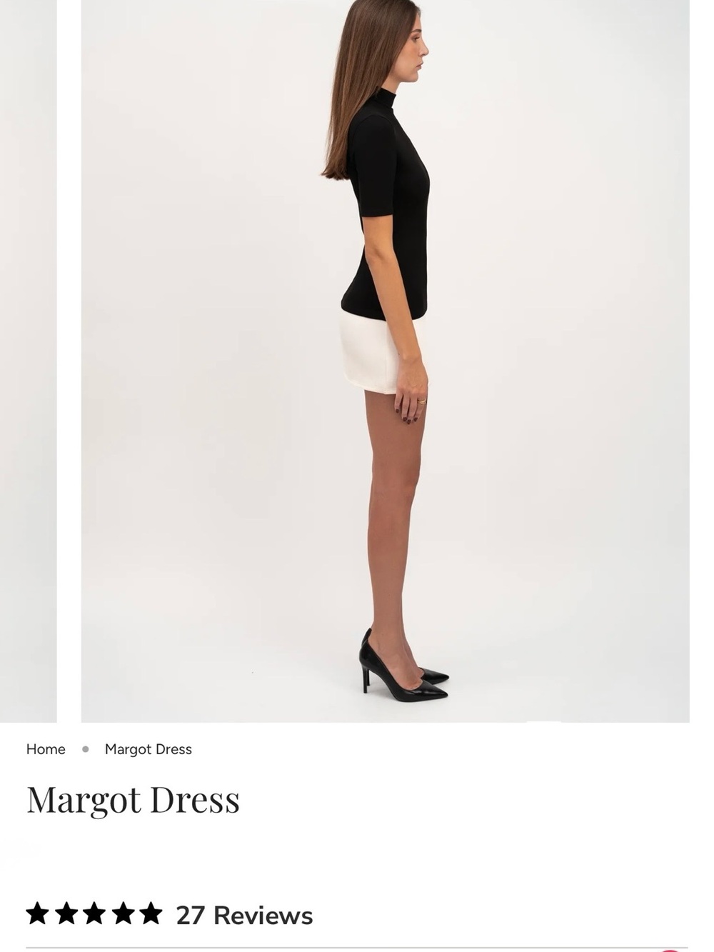 Margot Two-Tone Mini Dress - Black and White - Picture 3 of 6